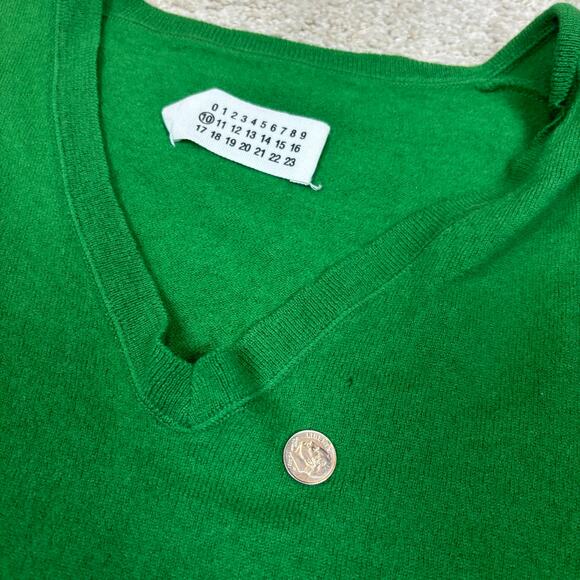 VTG Maison Margiela AW07 Deep V Neck Wool Pullover Sweater Men's XL - Picture 12 of 15